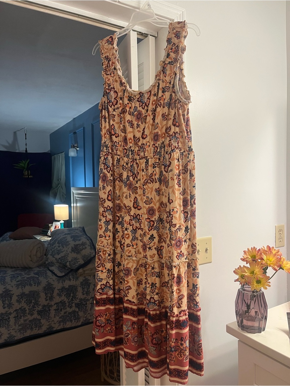 Lucky Brand Fall color Floral Maxi Dress with Pockets